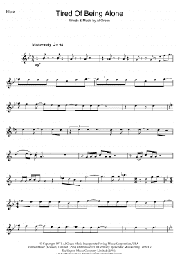 page one of Tired Of Being Alone (Flute Solo)