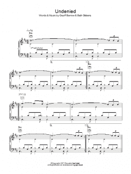 page one of Undenied (Piano, Vocal & Guitar Chords)