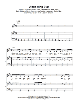 page one of Wandering Star (Piano, Vocal & Guitar Chords)
