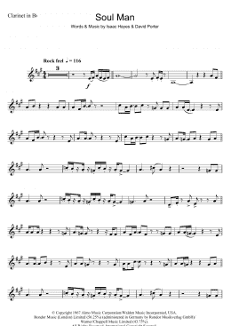 page one of Soul Man (Clarinet Solo)