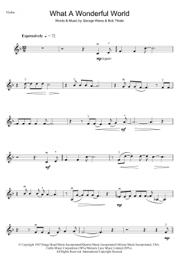 page one of What A Wonderful World (Violin Solo)