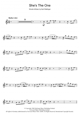page one of She's The One (Clarinet Solo)