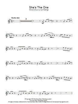 page one of She's The One (Lead Sheet / Fake Book)