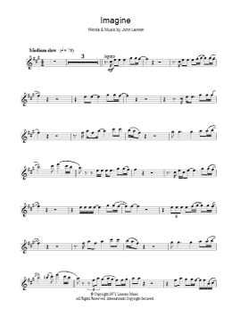 page one of Imagine (Lead Sheet / Fake Book)