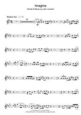 page one of Imagine (Clarinet Solo)