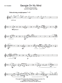 page one of Georgia On My Mind (Lead Sheet / Fake Book)