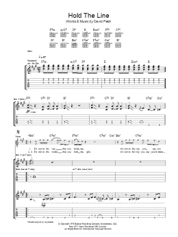page one of Hold The Line (Guitar Tab)