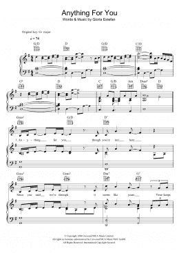 page one of Anything For You (Piano, Vocal & Guitar Chords)