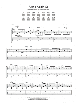 page one of Alone Again Or (Guitar Tab)