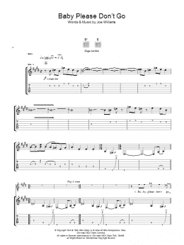 page one of Baby, Please Don't Go (Guitar Tab)