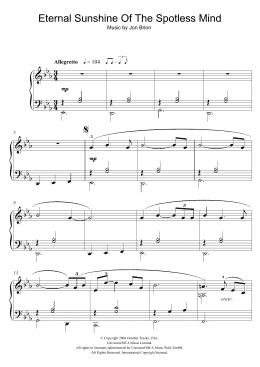 page one of Eternal Sunshine Of The Spotless Mind (Theme) (Easy Piano)