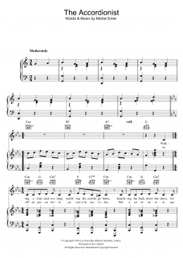 page one of The Accordionist (Piano, Vocal & Guitar Chords)