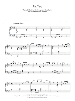 page one of Fix You (Piano Solo)