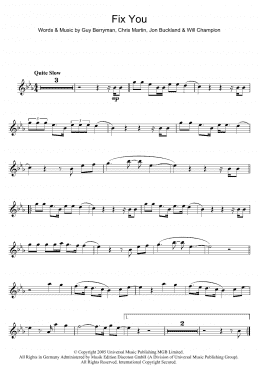 page one of Fix You (Flute Solo)