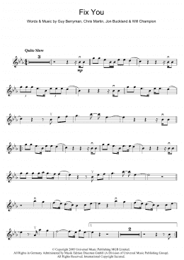 page one of Fix You (Violin Solo)
