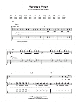 page one of Marquee Moon (Guitar Tab)