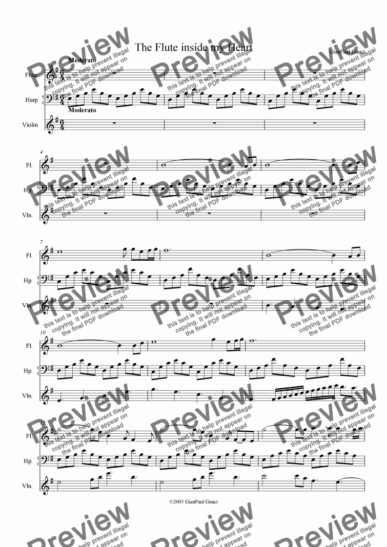 page one of Flute inside my Heart