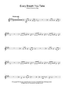 page one of Every Breath You Take (Lead Sheet / Fake Book)