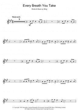 page one of Every Breath You Take (Clarinet Solo)