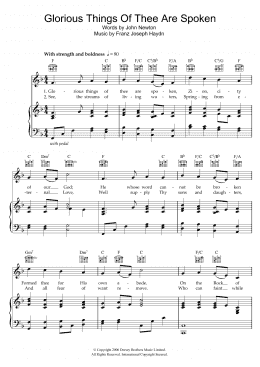 page one of Glorious Things Of Thee Are Spoken (Piano, Vocal & Guitar Chords)