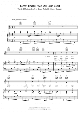 page one of Now Thank We All Our God (Piano, Vocal & Guitar Chords)