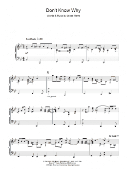 page one of Don't Know Why (Piano Solo)