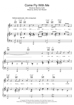 page one of Come Fly With Me (Piano, Vocal & Guitar Chords)