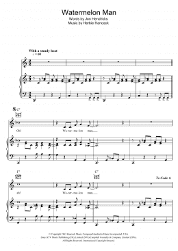page one of Watermelon Man (Piano, Vocal & Guitar Chords)