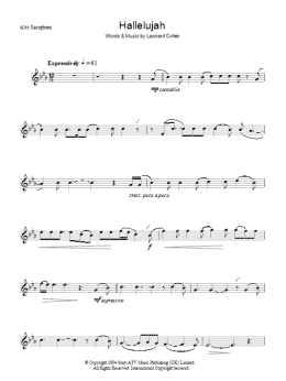 page one of Hallelujah (Lead Sheet / Fake Book)