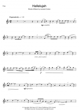 page one of Hallelujah (Flute Solo)