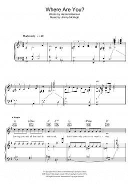 page one of Where Are You? (Piano, Vocal & Guitar Chords)