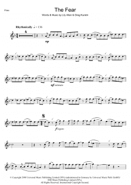 page one of The Fear (Flute Solo)