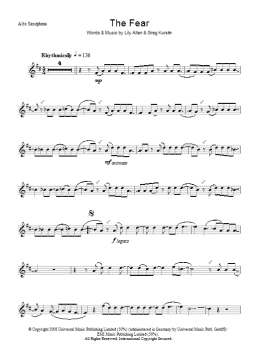 page one of The Fear (Lead Sheet / Fake Book)