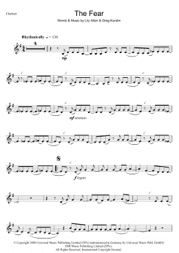 page one of The Fear (Clarinet Solo)
