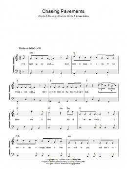 page one of Chasing Pavements (Easy Piano)