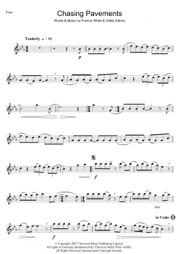 page one of Chasing Pavements (Flute Solo)