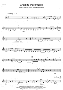 page one of Chasing Pavements (Clarinet Solo)
