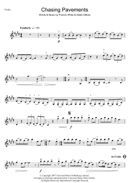 page one of Chasing Pavements (Violin Solo)