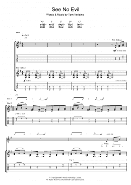 page one of See No Evil (Guitar Tab)
