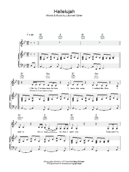 page one of Hallelujah (live version) (Piano, Vocal & Guitar Chords)