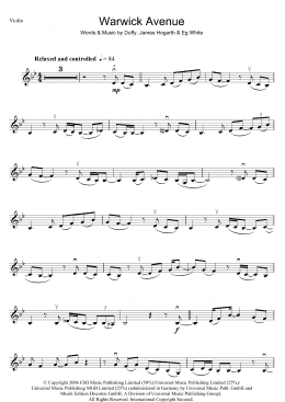 page one of Warwick Avenue (Violin Solo)