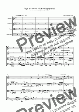 page one of Fuga a 4 voces - for string quartett