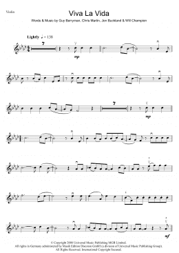 page one of Viva La Vida (Violin Solo)