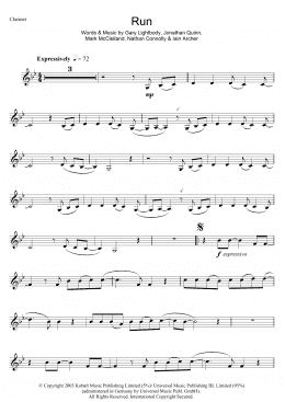 page one of Run (Clarinet Solo)