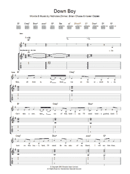 page one of Down Boy (Guitar Tab)