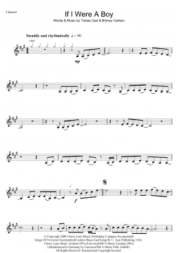 page one of If I Were A Boy (Clarinet Solo)