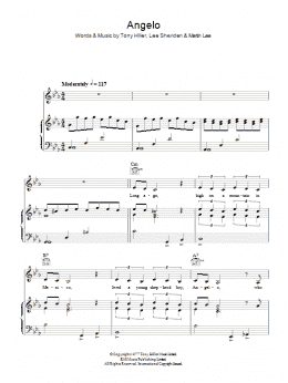 page one of Angelo (Piano, Vocal & Guitar Chords)