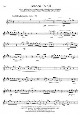 page one of Licence To Kill (Flute Solo)