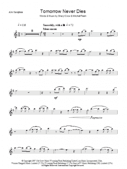 page one of Tomorrow Never Dies (Lead Sheet / Fake Book)