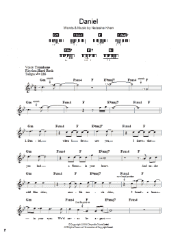 page one of Daniel (Lead Sheet / Fake Book)